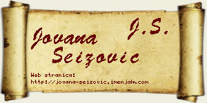 Jovana Seizović vizit kartica